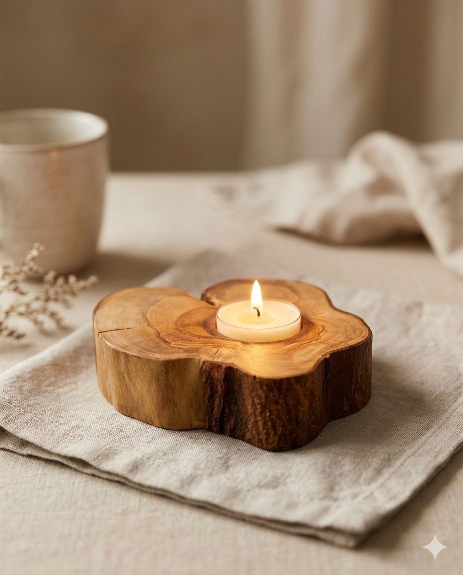 Raw candle holder